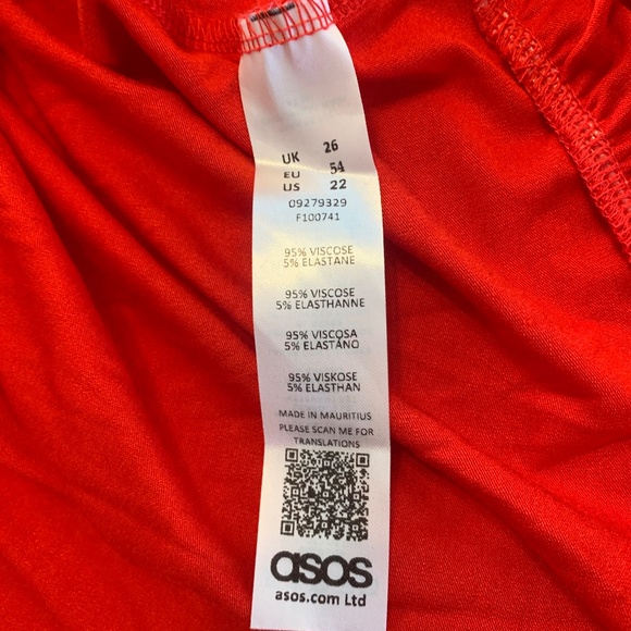 NWT asos candy red wrap dress size 22 - Picture 8 of 9